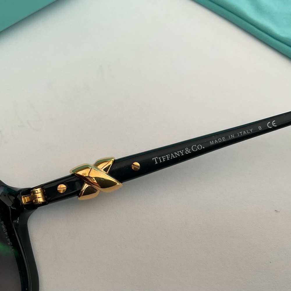 Tiffany & Co. Black Sunglasses with Teal Case - Picture 7 of 8